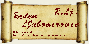 Raden LJubomirović vizit kartica
